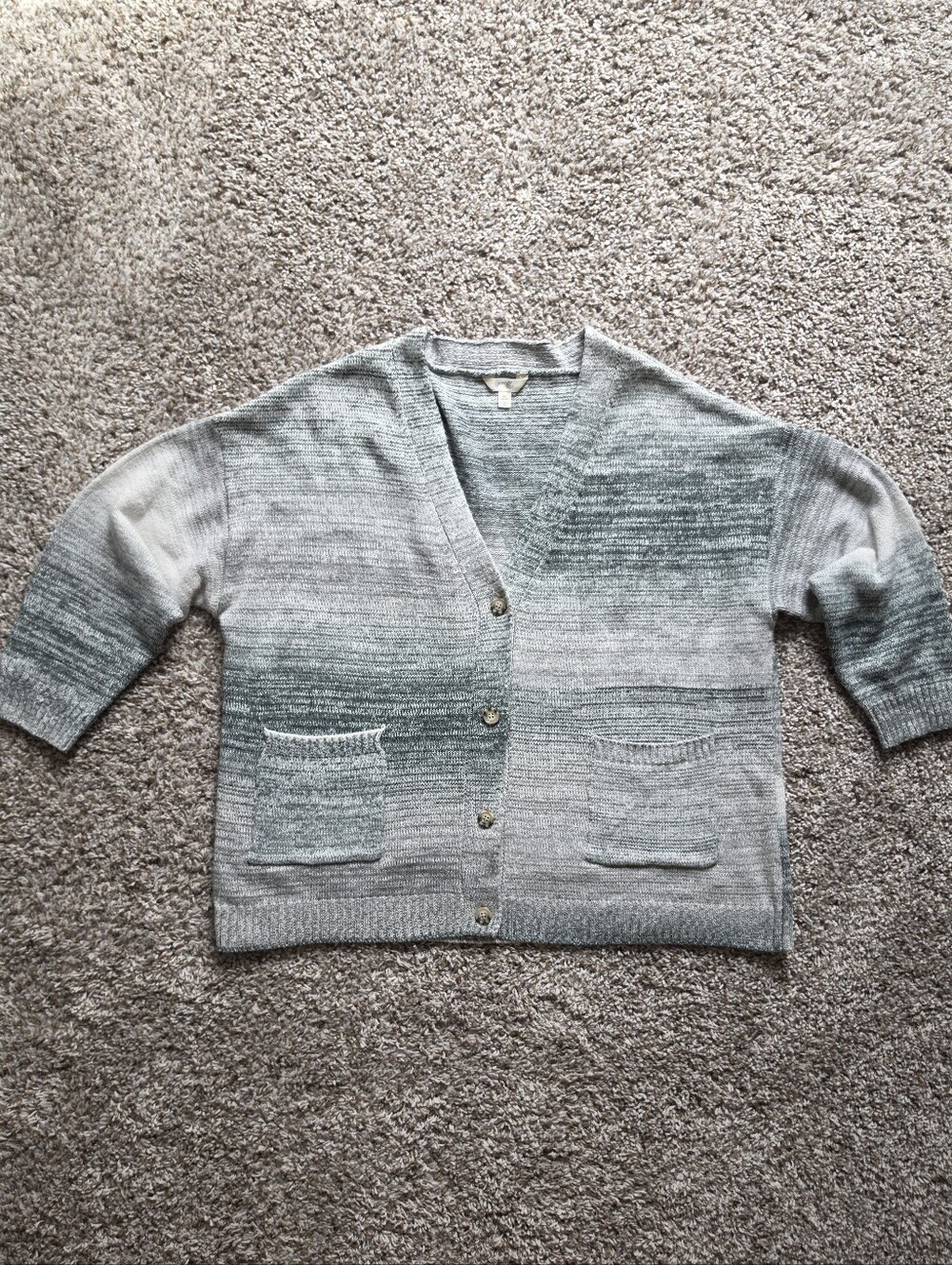 Terra & Sky Women's Plus Size Space-Dye Ombre Cardigan Sweater